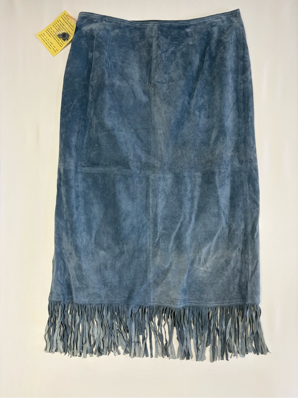 Vintage 90’s Blue Suede Newport News Styleworks Fringe Wrap Skirt NWT - Picture 2 of 11